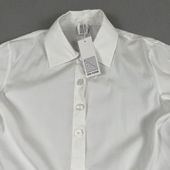 Rosie Assoulin Unella Dress Women’s 2 White Midi Convertible Bell Collared‎ - Picture 2 of 16